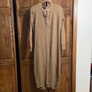 Long Tan Knit Dress - LIKE NEW!